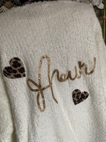 GILET AMOUR COEUR LEOPARD  TU 36/44  ALPAGA
