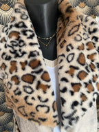 VESTE SANS MANCHE LEOPARD ECRU    36/42 petit 44