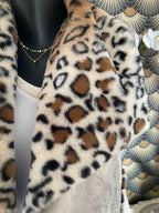 VESTE SANS MANCHE LEOPARD ECRU    36/42 petit 44