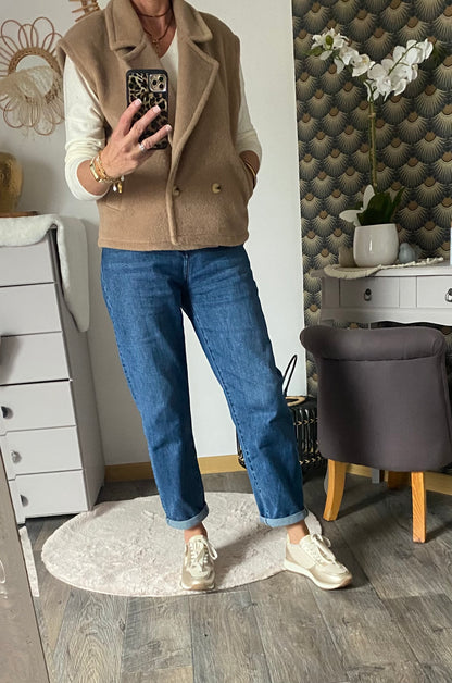 GILET TEDY CAMEL TU 36/42