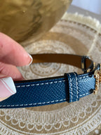 ceinture cuir vachette    C     BLEU MARINE