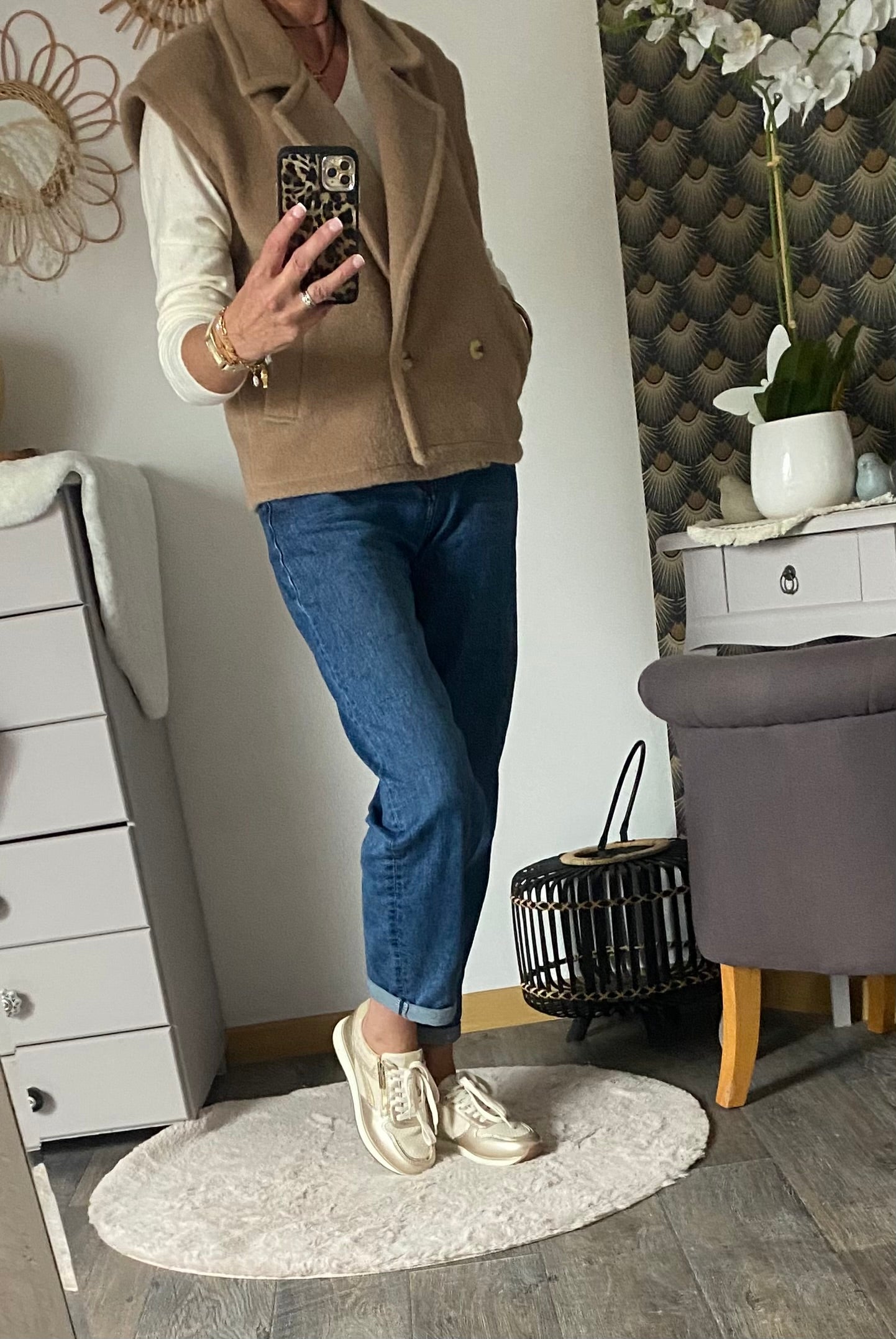 GILET TEDY CAMEL TU 36/42