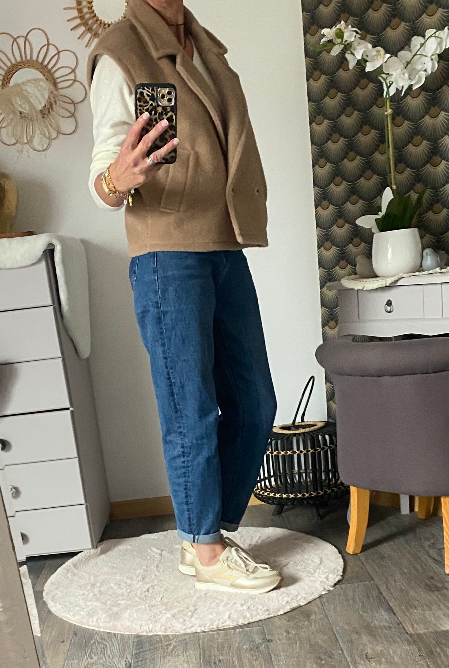 GILET TEDY CAMEL TU 36/42