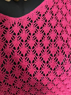 PULL CROCHET FUSHIA  TU 38/44 PETIT 46