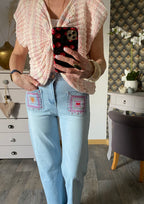 GILET NOEUD LOVENA ROSE   TU 36/44