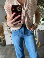 GILET NOEUD LOVENA ROSE   TU 36/44