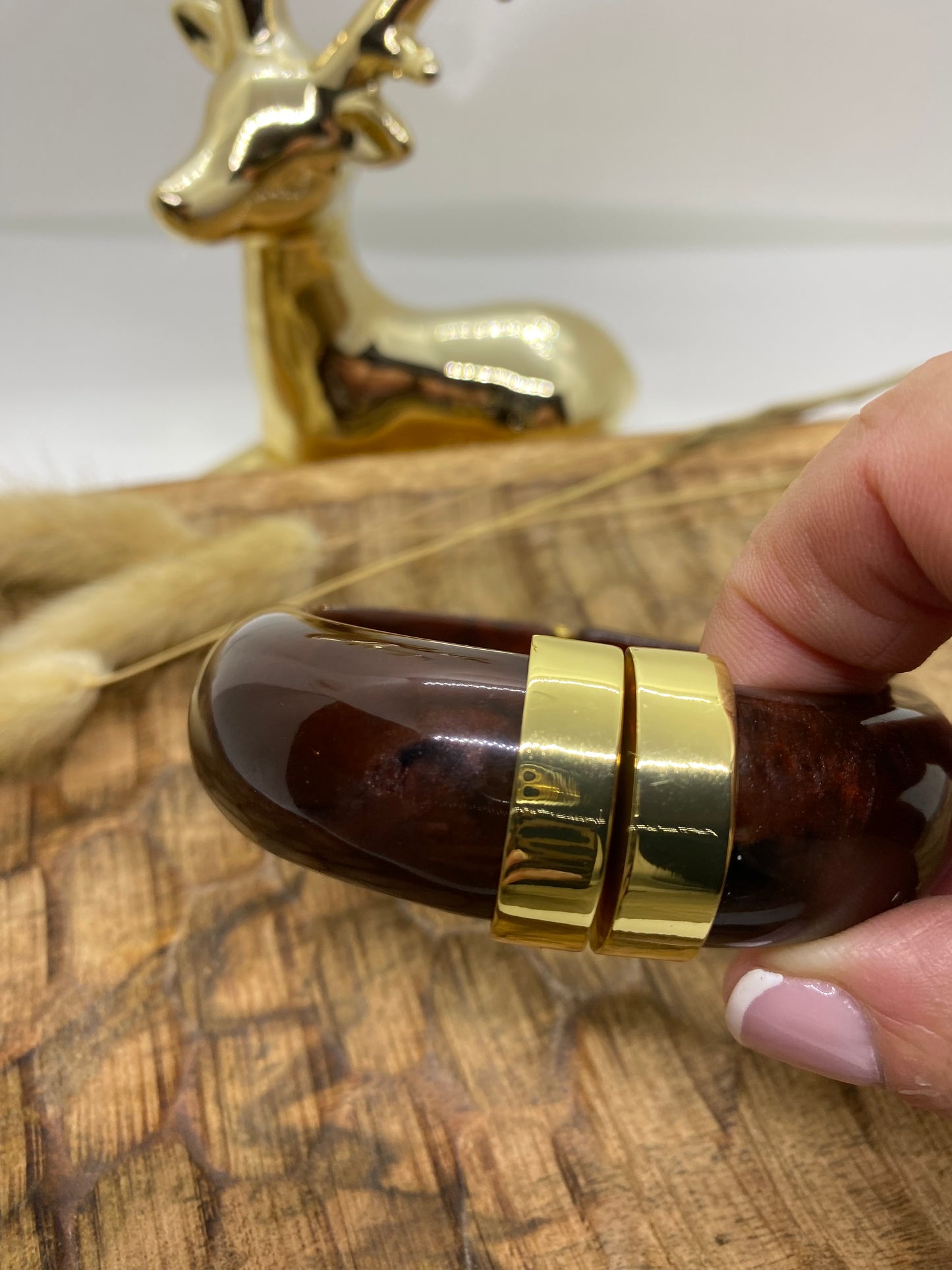 JONC FERMETURE A CLIP EN RESINE MARRON FONCE
