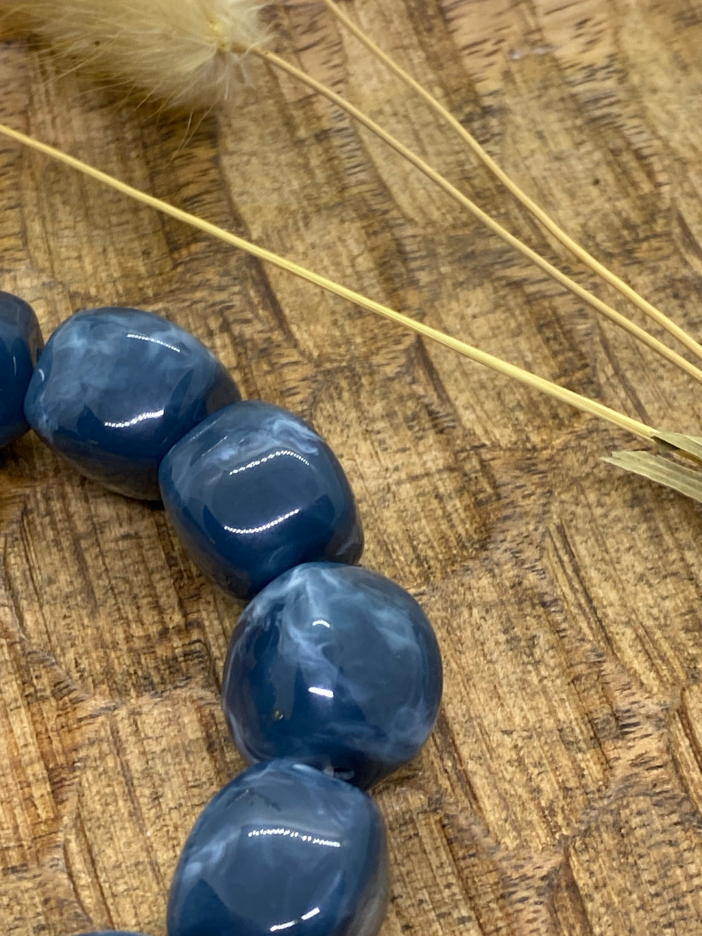 BRACELET POP CORN ELASTIQUE BLEU CANARD