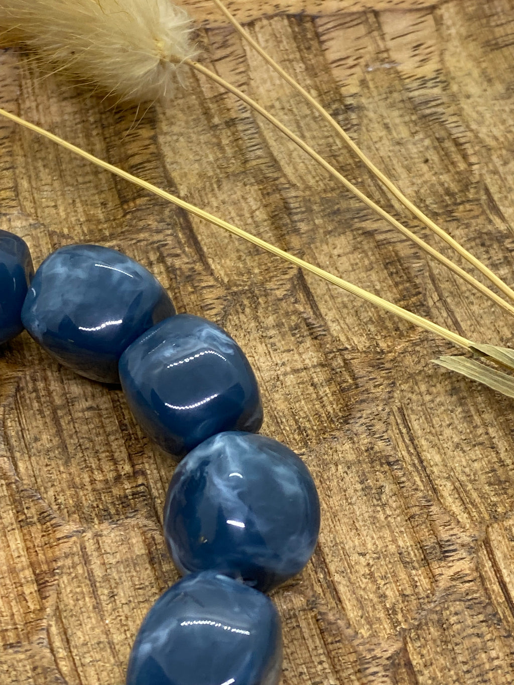 BRACELET POP CORN ELASTIQUE BLEU CANARD