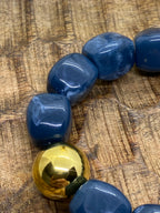 BRACELET POP CORN ELASTIQUE BLEU CANARD