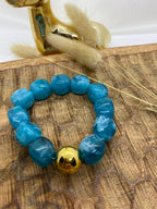 BRACELET POP CORN ELASTIQUE BLEU