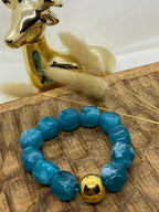 BRACELET POP CORN ELASTIQUE BLEU