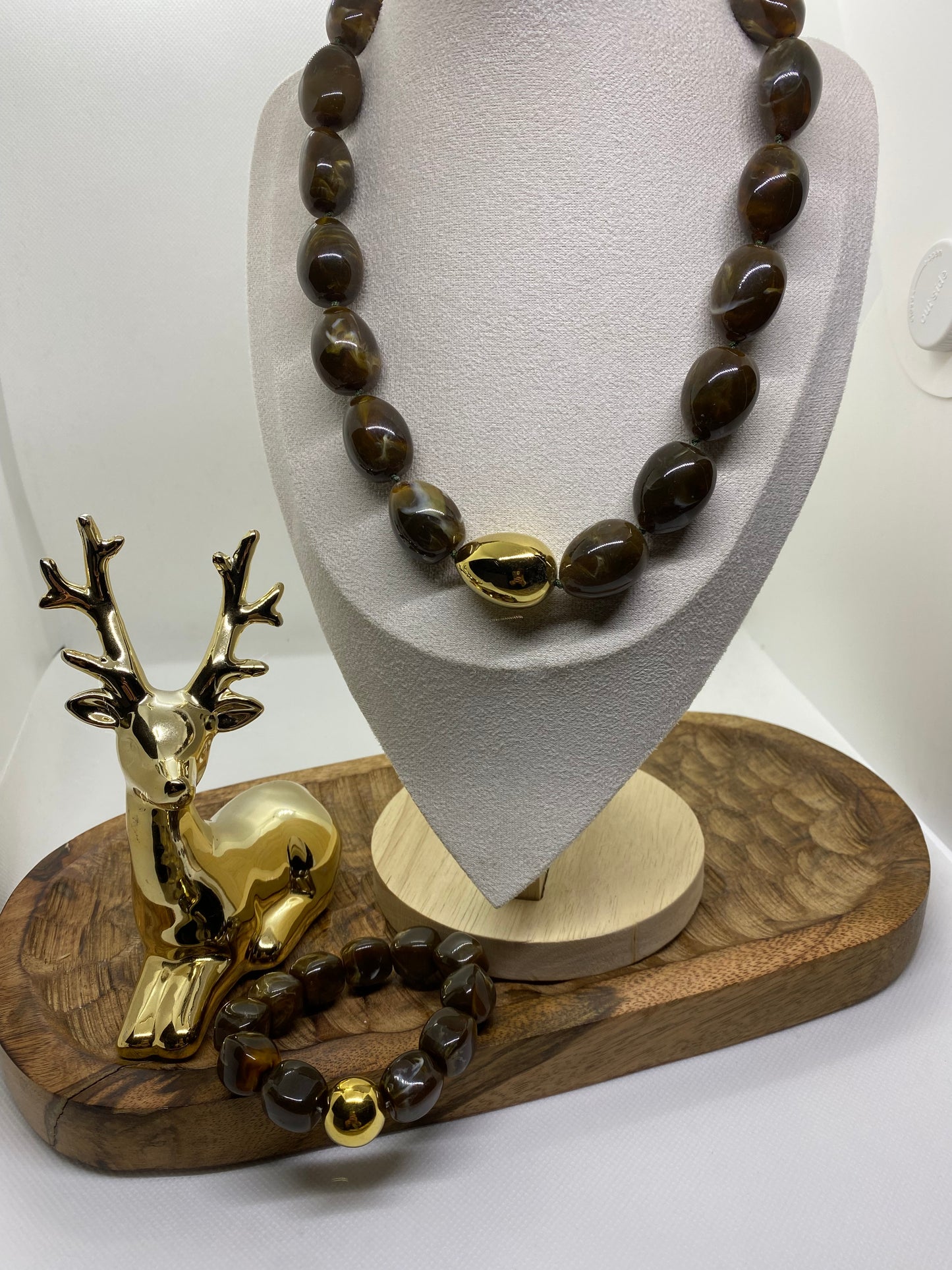 COLLIER POP CORN MARRON