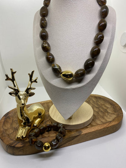 COLLIER POP CORN MARRON