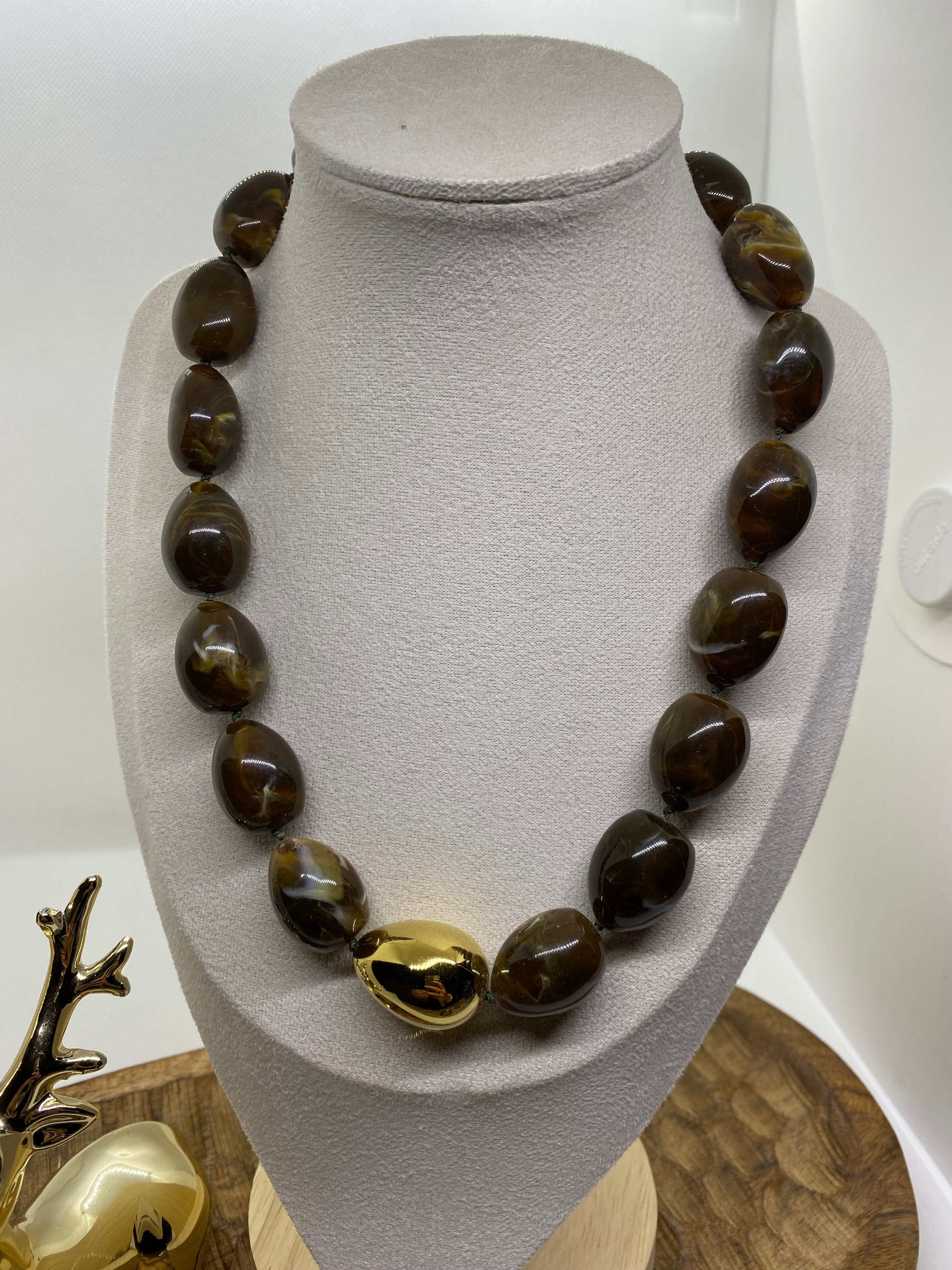 COLLIER POP CORN AMBRE