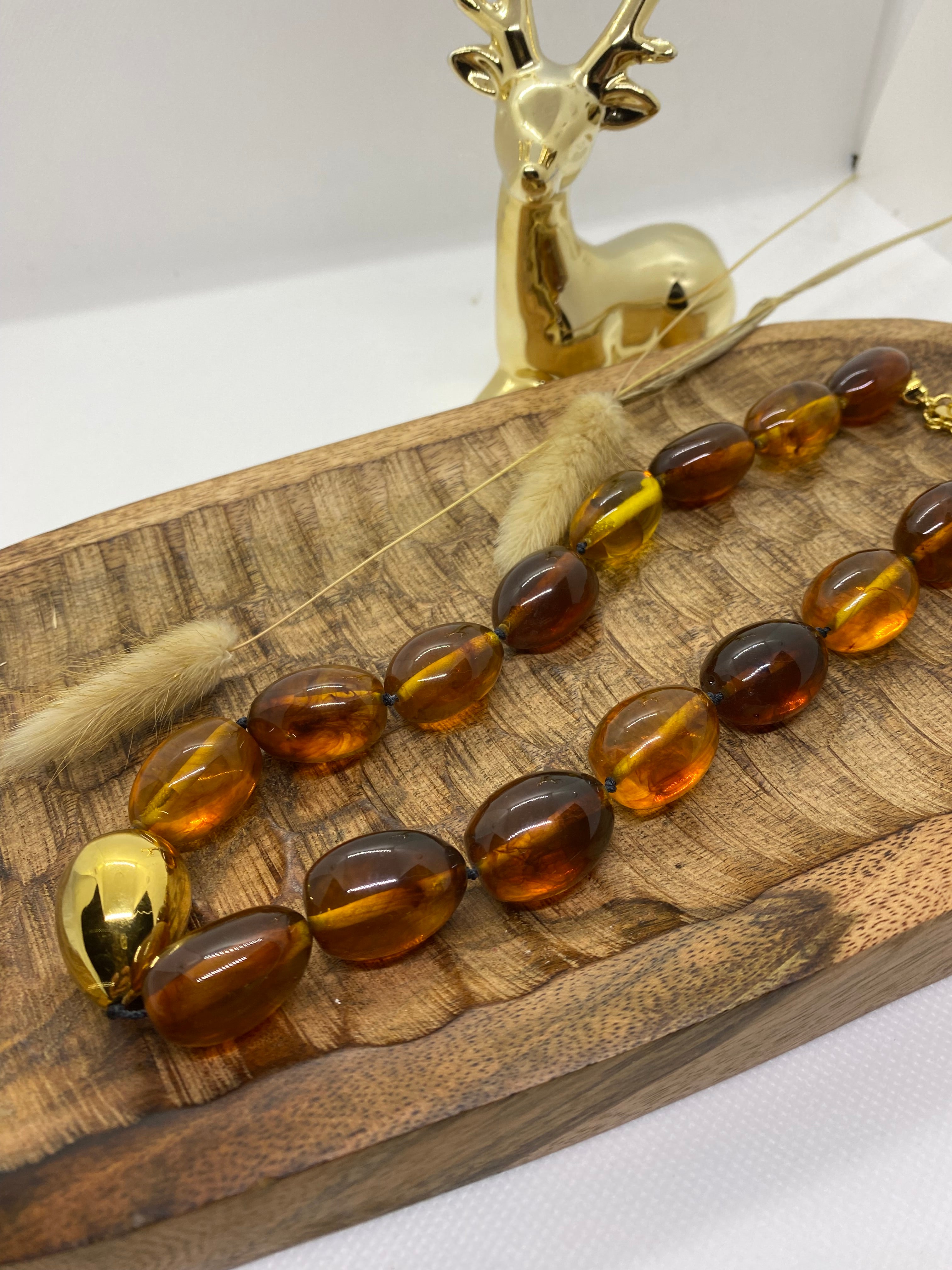 COLLIER POP CORN AMBRE