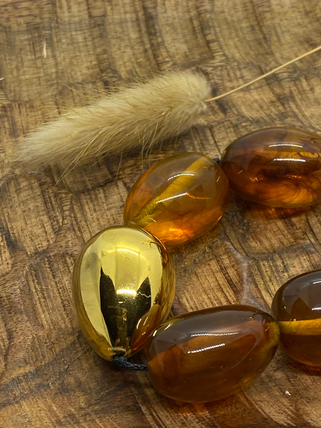 COLLIER POP CORN AMBRE