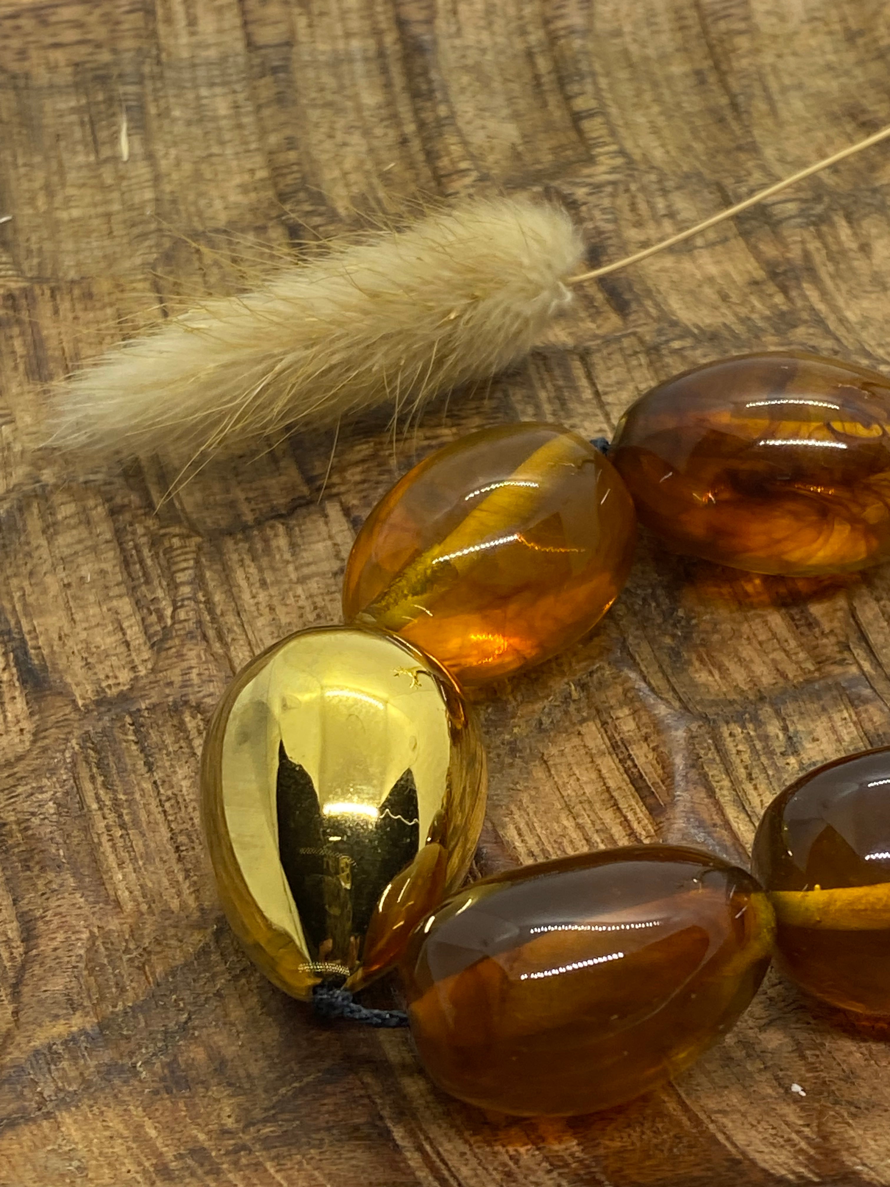 COLLIER POP CORN AMBRE