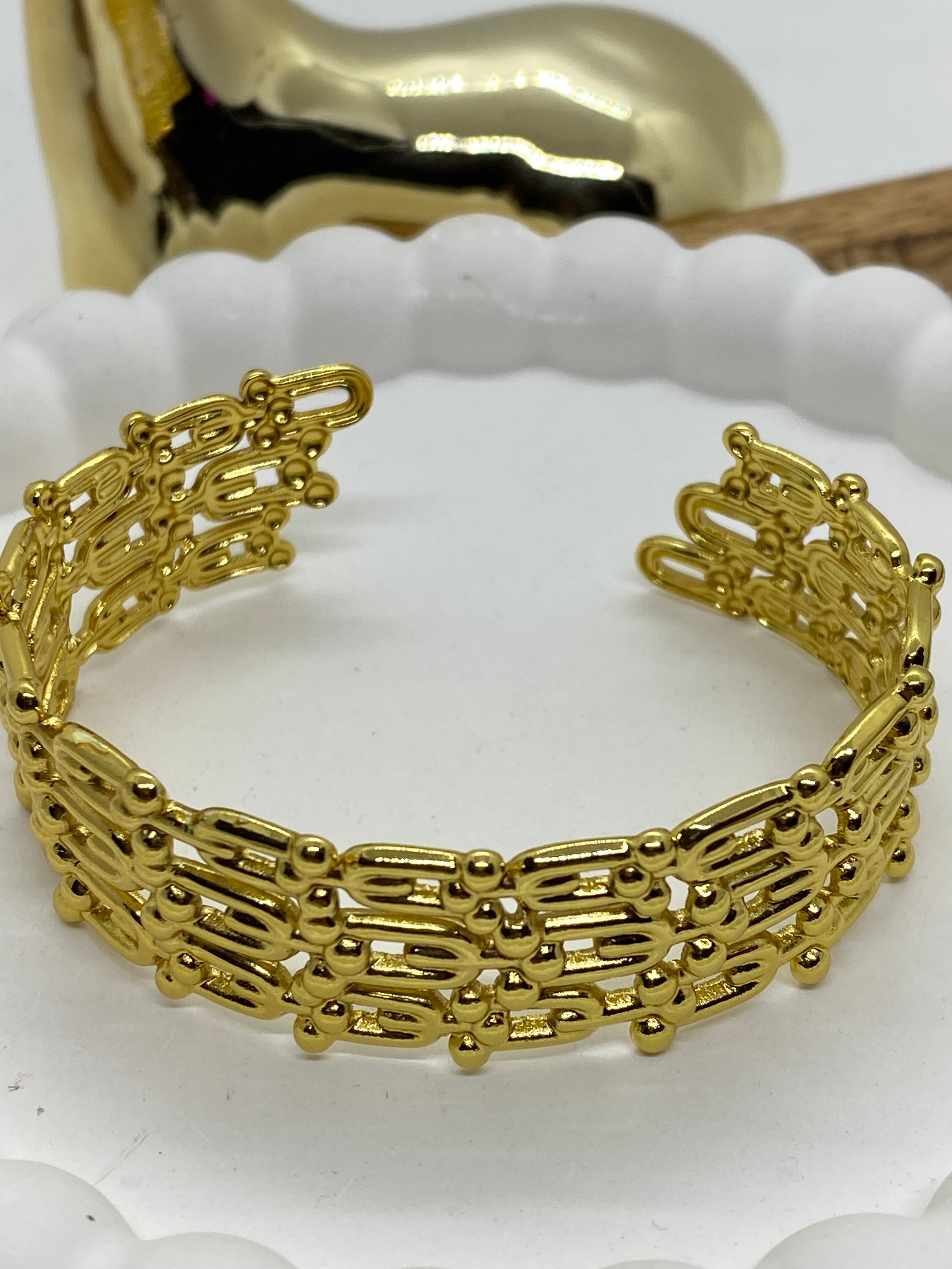 BRACELET MANCHETTE 3 ACIER INOXYDABLE