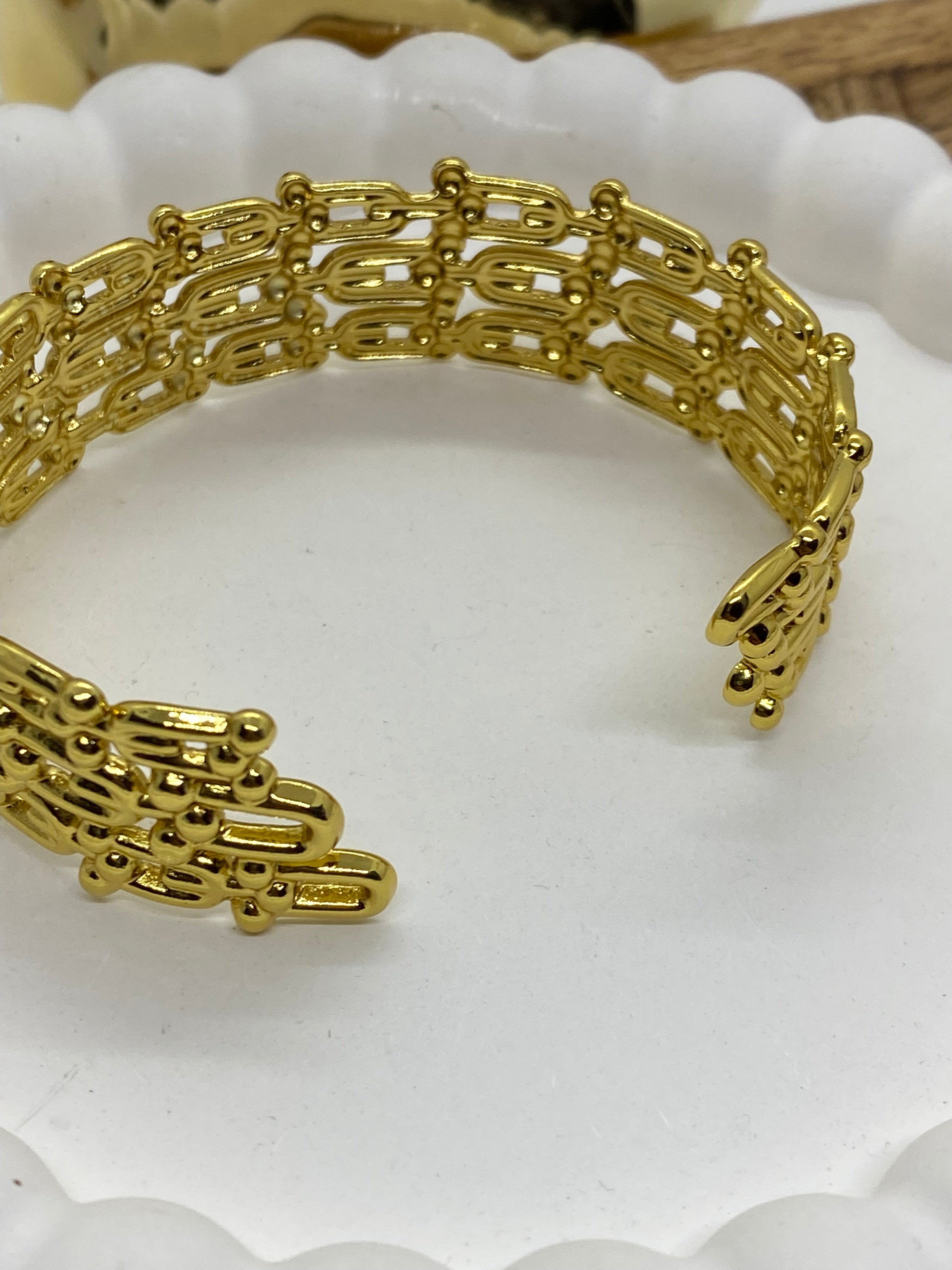 BRACELET MANCHETTE 3 ACIER INOXYDABLE