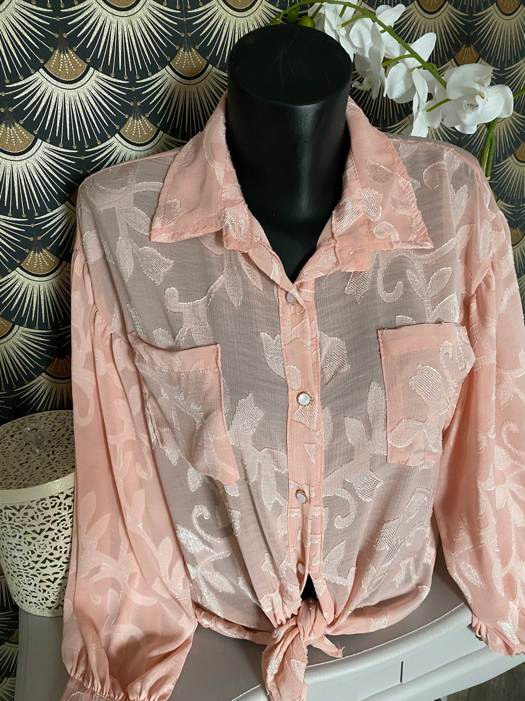 CHEMISE FLUIDE CORINNE  ROSE TU36/44