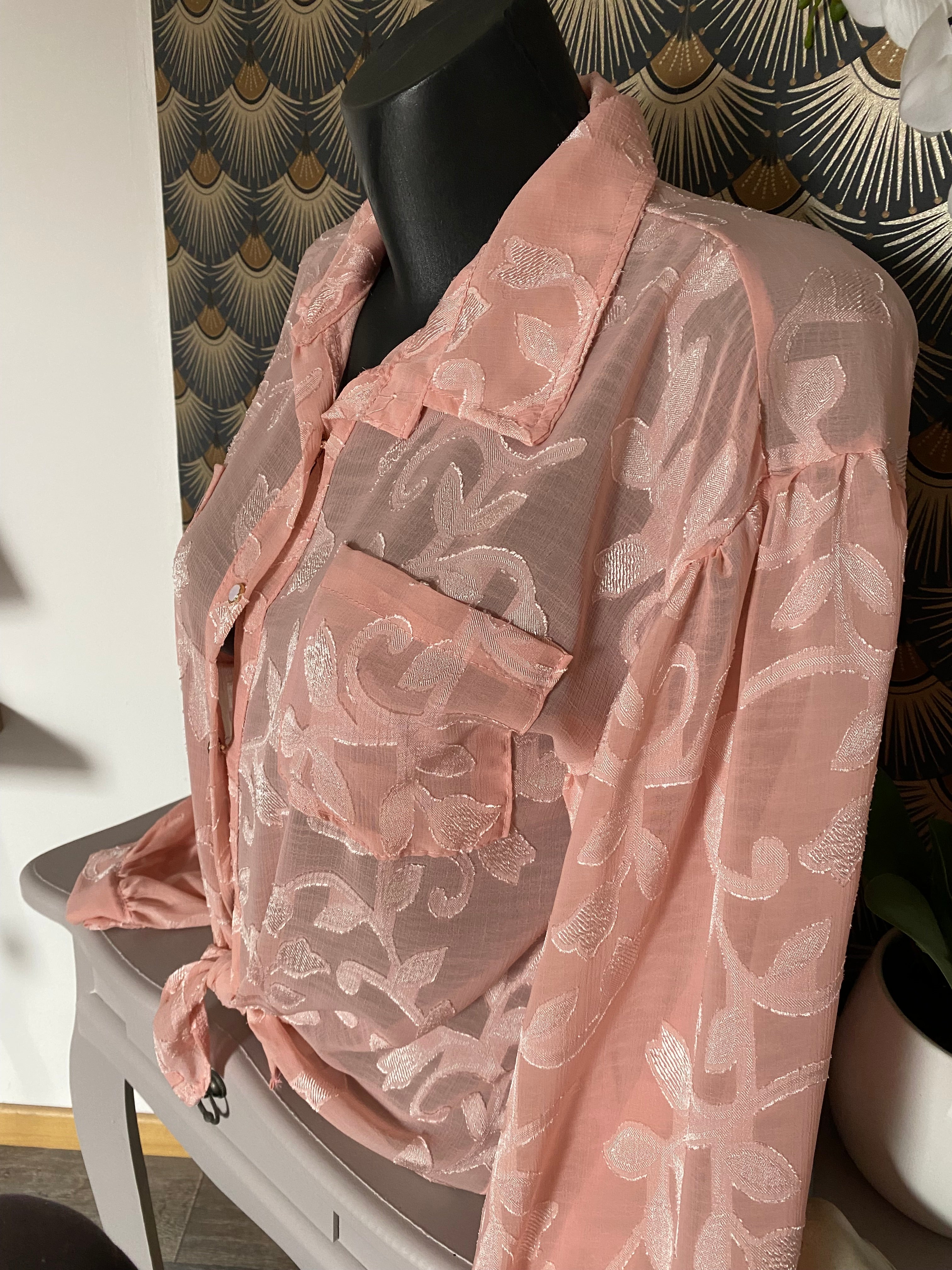 CHEMISE FLUIDE CORINNE  ROSE TU36/44