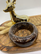 BRACELET RESINE ROND MARBRE CHOCO