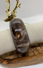 BRACELET RESINE ROND MARBRE CHOCO