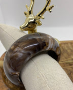 BRACELET RESINE ROND MARBRE CHOCO