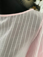 TOP CORINNE FINES RAYURES ROSE   TU 34/40  LYOCEL