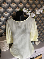 TOP CORINNE FINES RAYURES JAUNE   TU 34/40  LYOCEL