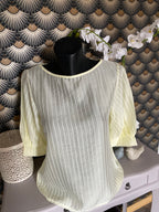 TOP CORINNE FINES RAYURES JAUNE   TU 34/40  LYOCEL