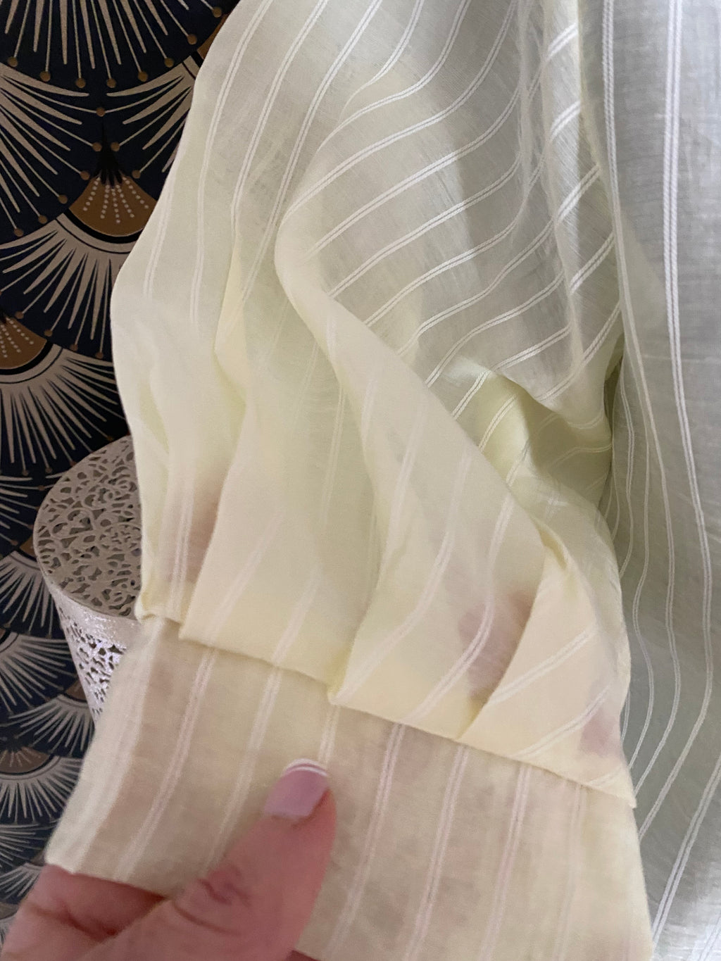 TOP CORINNE FINES RAYURES JAUNE   TU 34/40  LYOCEL