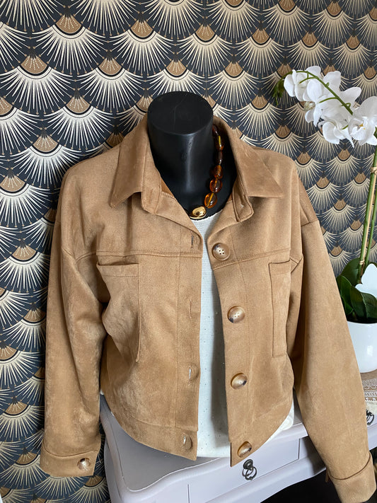 VESTE CAMEL SUEDINE TU 36/44