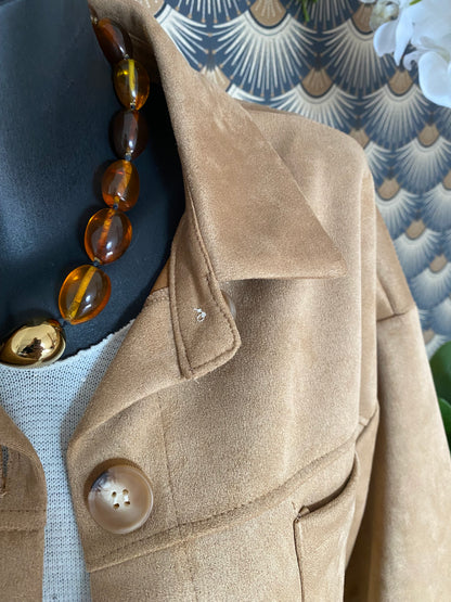 VESTE CAMEL SUEDINE TU 36/44
