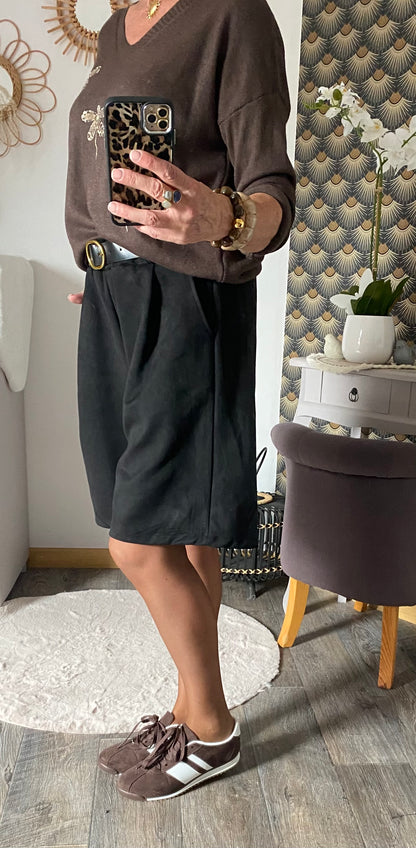 BERNUDA NOIR SUEDINE TU 38/44