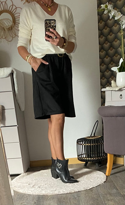 BERNUDA NOIR SUEDINE TU 38/44