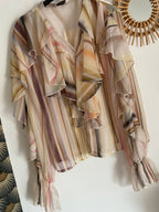 BLOUSE RAYEE JAUNE   TU 36/42
