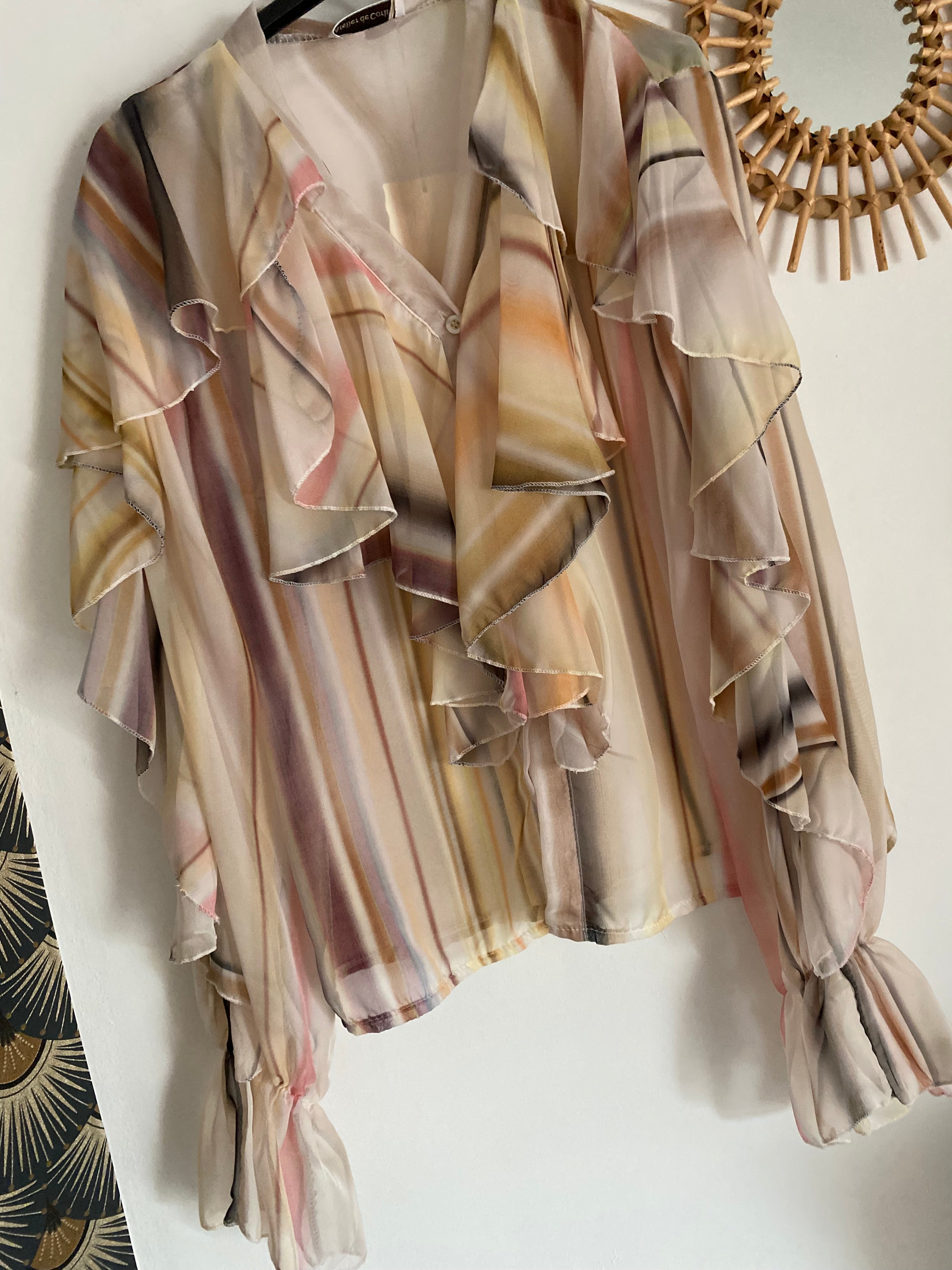 BLOUSE RAYEE JAUNE   TU 36/42