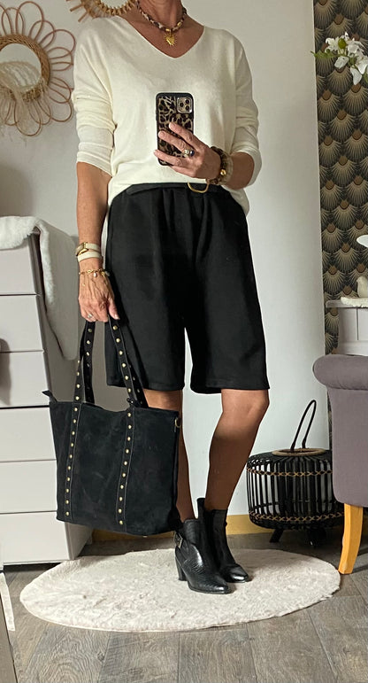 BERNUDA NOIR SUEDINE TU 38/44
