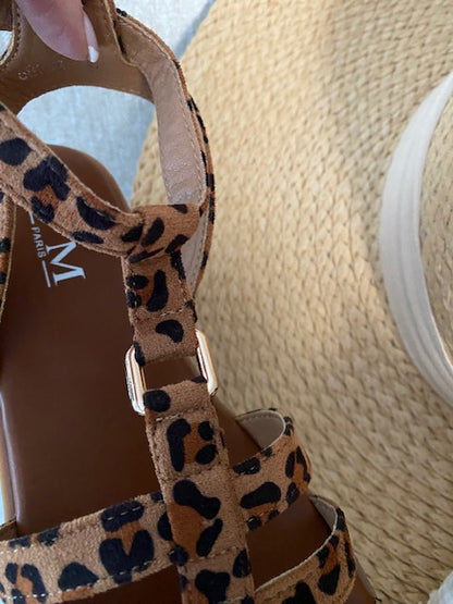 SANDALES SPARTIATES LEOPARD   36/37/38/39/40/41