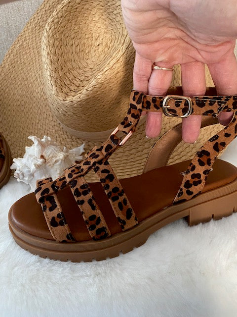 SANDALES SPARTIATES LEOPARD   36/37/38/39/40/41