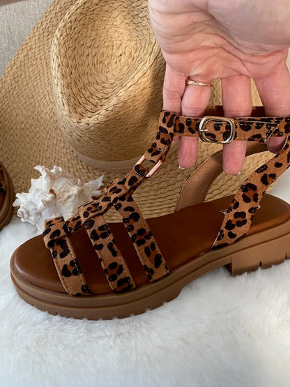 SANDALES SPARTIATES LEOPARD   36/37/38/39/40/41