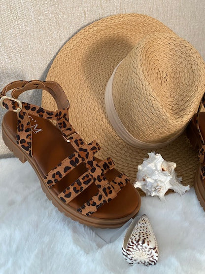 SANDALES SPARTIATES LEOPARD   36/37/38/39/40/41