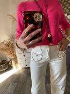 PULL FIN IRISE  FUSHIA  TU36/44 petit 46