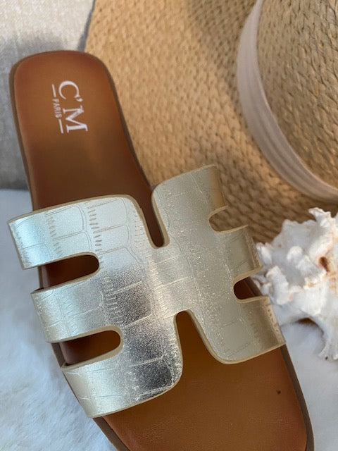 MULES DOREES   36/37/38/39/40/41