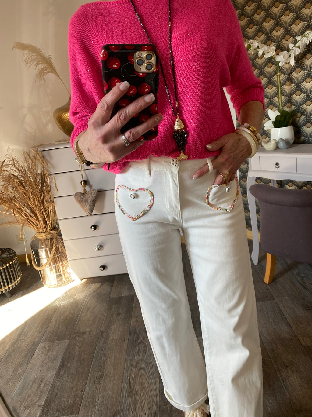PULL FIN IRISE  FUSHIA  TU36/44 petit 46
