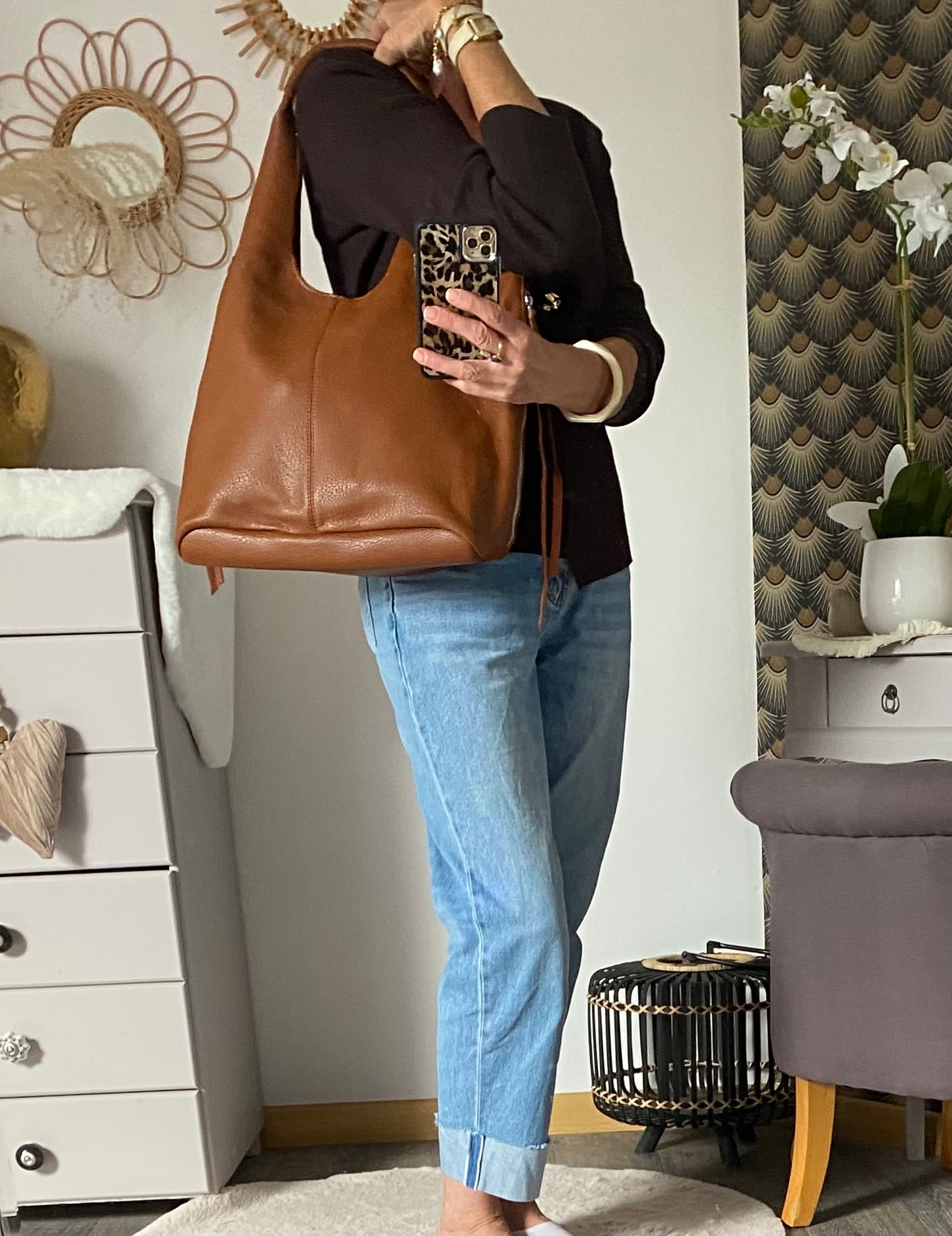 SAC  A MAIN GOUTTE CAMEL