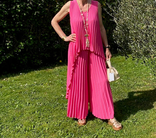 ENSEMBLE PANTALON  PALMA    FUSHIA   TAILLE UNIQUE 36/46