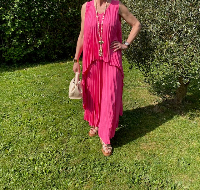 ENSEMBLE PANTALON  PALMA    FUSHIA   TAILLE UNIQUE 36/46